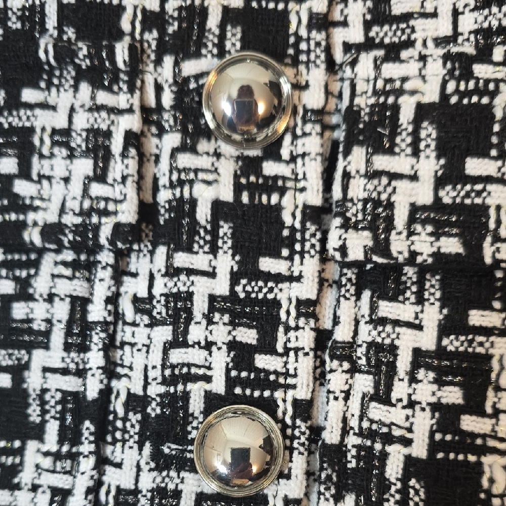 Nine West Women's Black and White Tweed Blazer‎ Size XS - Picture 16 of 16